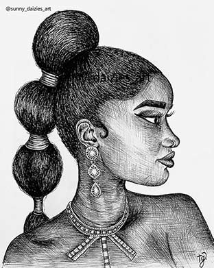 Tasia Nay's painting: a woman wearing jewelry