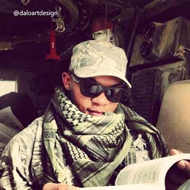 Daniel Logan is reading a book in his car