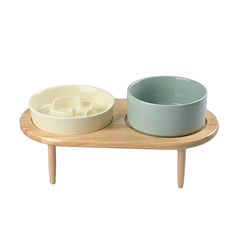 Large Elevated Ceramic Slow Feeder Dog Bowl, Dog Feeder Dog Food Bowl, –  DreHomeCrafts
