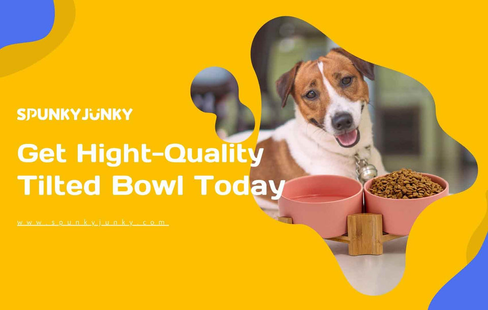 get spunkyjunky's high quality tilted dog bowl today