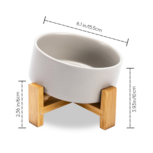 size of 15° tilted pet bowl