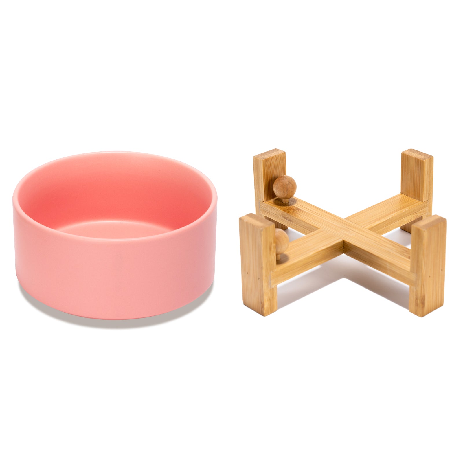 a pink bowl and a 15° tilted stand