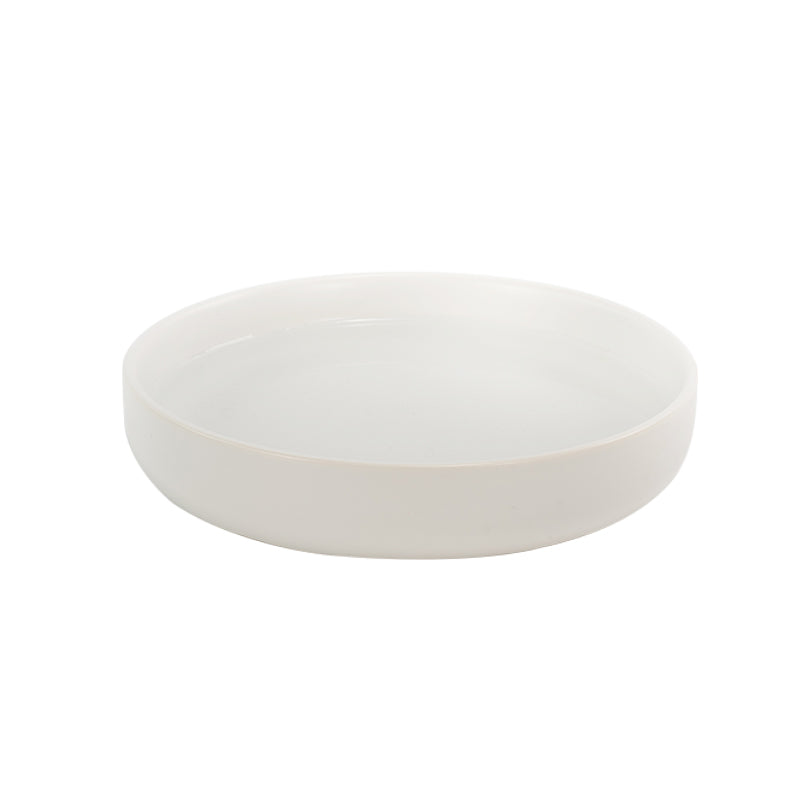 a white round cat dish